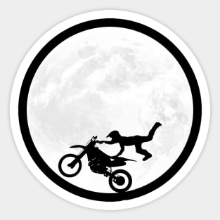 Biker Silhouette in Full Moon Sticker